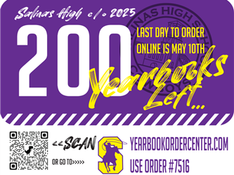 Information banner displaying 200 yearbooks that are available by scanning the QR code on the flyer. 