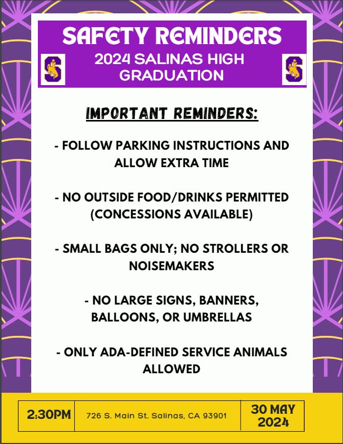 English Safety reminders for graduation 