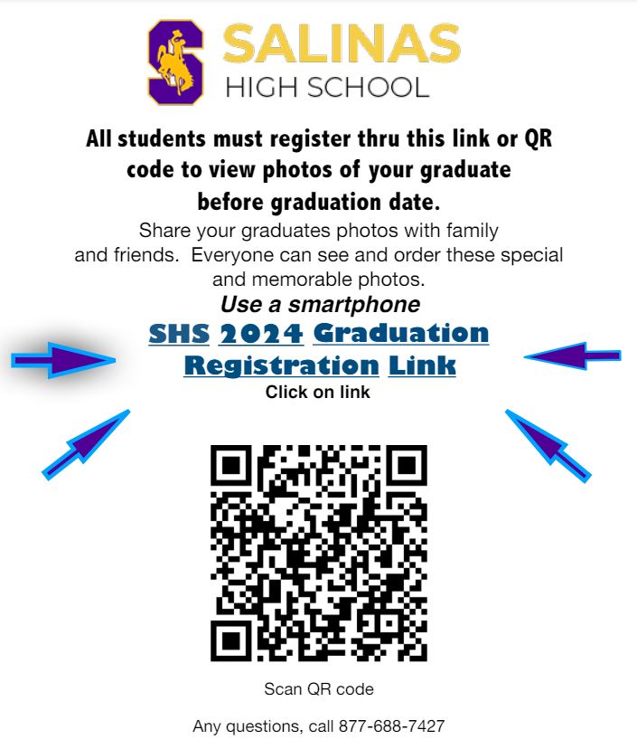 Grad picture flyer with QR Code in english